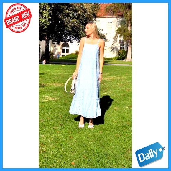 Summer Spaghetti Strap Maxi Dress Lace Floral Boho Beach Wedding Guest - Picture 7 of 7